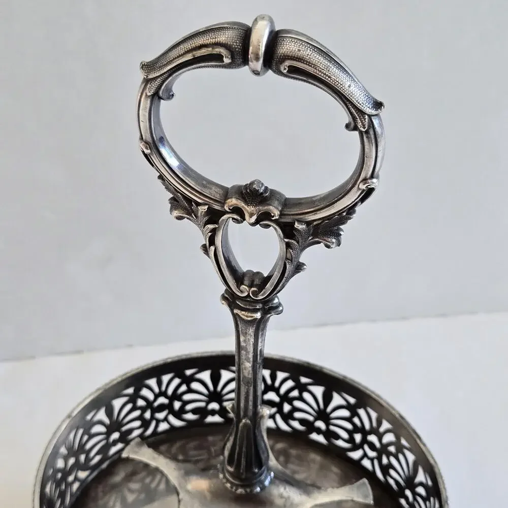 Antique Silver Plated Cruet Holder Ornate Victorian James Dixon & Sons England - Picture 3 of 13